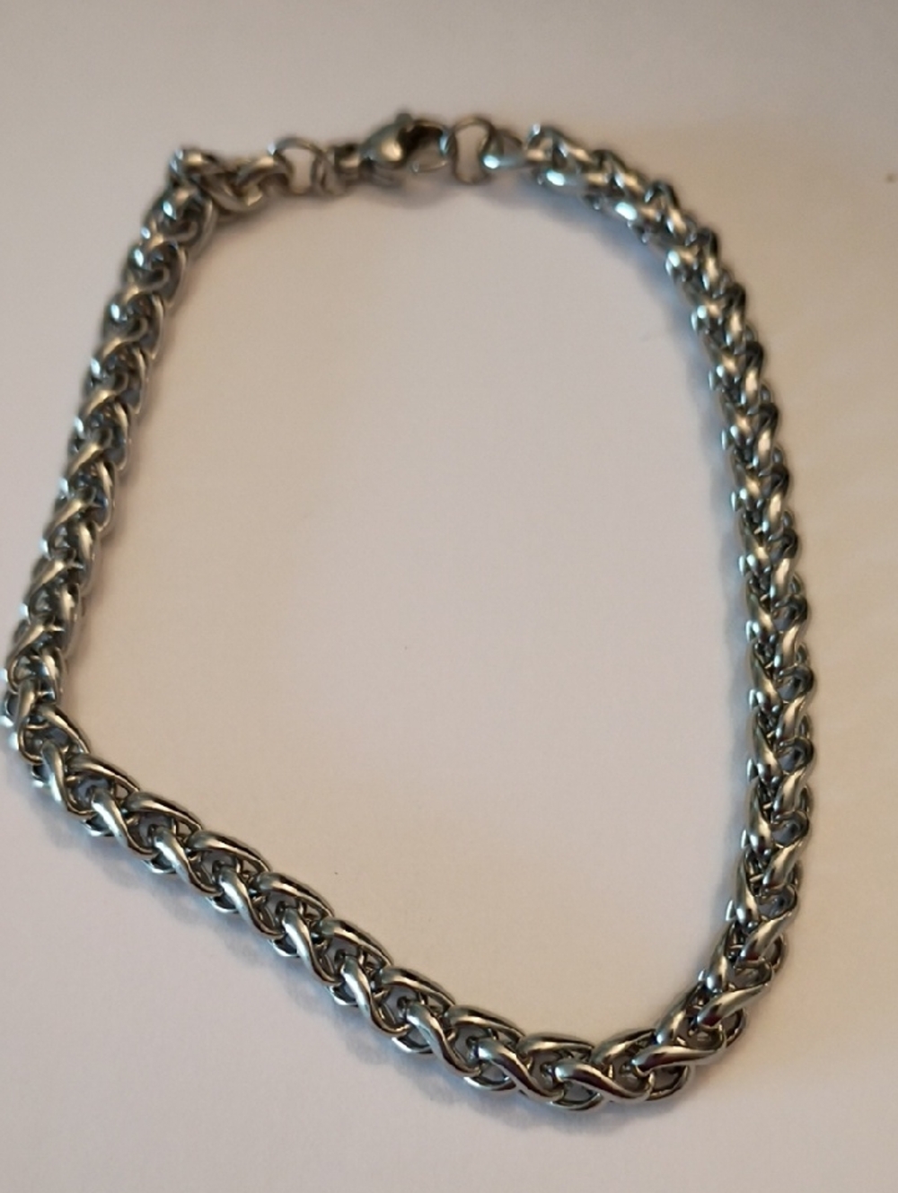 Men's Silver Chain Bracelet - Classic Braided Link